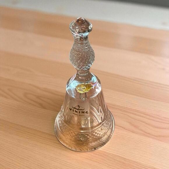 Bell Viking Glass Clear 5"  Tall with Original Sticker - Picture 1 of 4